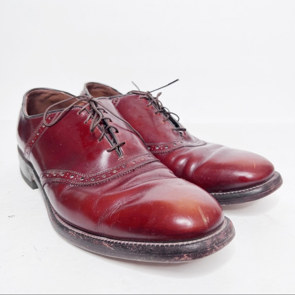 Allen Edmond Brown Leather Oxford Dress Shoes Men’s Size 10